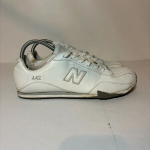 New Balance 442 Gray City Low Sneakers Shoes Womens 10.5 D White Gray Leather
